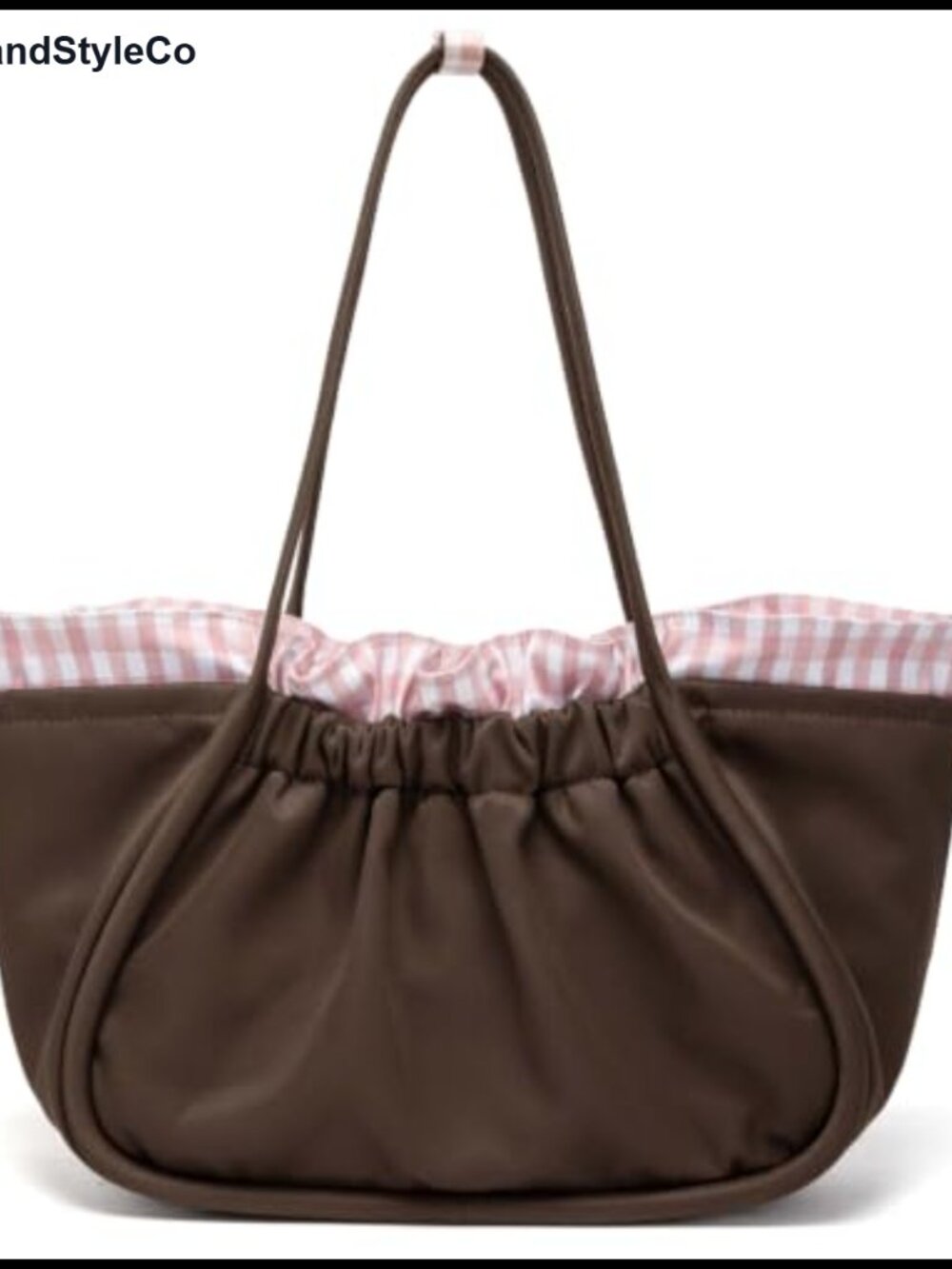Small Ruched Polyester Tote Bag Shoulder Purse for Women Daily Use